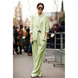 Men's Suits Linen Women Suit White Retro Design Buttonless Set Jacket Trousers Women's Coats Female 2 Pieces Blazer Pants