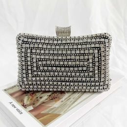 Evening Bags Handle Rhinestones Clutch for Women Wedding Party Purses and Handbag Designer Tote Shoulder 230427