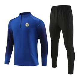 Northern Ireland Men's leisure sportswear outdoor sports clothing adult semi-zipper breathable sweatshirt jogging casual long sleeve suit