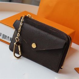 Recto Verso Key Chain Card Holder Wallet Empreinte Leather Classic Coated Canvas Inner with Key Locket279r