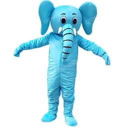Adult Size Blue Elephant Mascot Costumes Halloween Cartoon Character Outfit Suit Xmas Outdoor Party Festival Dress Promotional Advertising Clothings