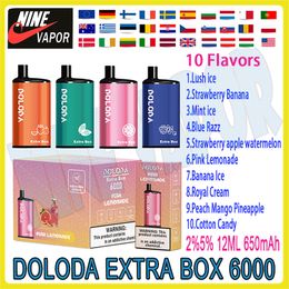 Authentic DOLODA EXTRA BOX 6000 Puff Disposable Electronic Cigarette 12ml Pod 650mah Rechargeable Battery Puff 6K Vape Pen