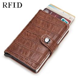 Card Holders Holder RFID Non-scan Metal Wallet Purse Male Business Masculina Billetera Monedero Tarjetero Mujer278u