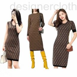 Basic & Casual Dresses designer luxury Designer Women F Knitted high quality Classic Vintage Knit Dress Fashion Letter Womens Pattern Long Sleeve Clothing