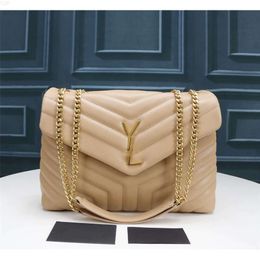 Evening Bags Evening Bags Top Quality Designer Loulou Bag Large Shoulder Chain Clutch Bags Purses Genuine Calfskin Leather Grosgrain Luxury MH