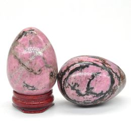 Massage Stones Rocks 36x50mm Rhodochrosite Egg Shaped Stone Healing Natural Crystal Massage Minerale Gemstone Spiritual Decoration Collection 231128