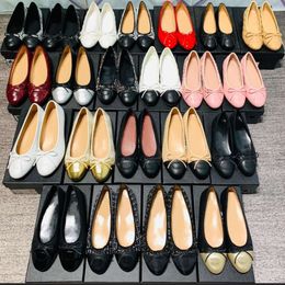 10Adesigner shoes Paris Brand channle designer 2C Black Ballet Flats Shoes Women Spring Quilted Genuine Leather Slip on Ballerina Luxury Round Toe Ladies Dress Shoe