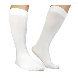 Men's Socks Classical Solid White Mens Formal For Dress Suit High Quality Elastic Sexy Gay Fetish Male Hose Stocking Man