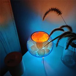 Table Lamps himalayan salt lamp USB Dimmable Table lamps for bedroom art deco Bedside Night lights lighting glass Decoration nightstand LED YQ231129