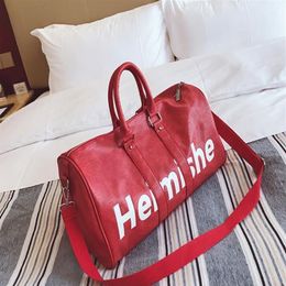 Fashion Black Water Ripple 45CM Duffle Bag BAG RED Luggage M53419 Man and Women Duffel Bags with Lock Tag261k