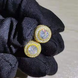 Fashion luxury Round Diamond zircon Earrings for men and women Gold or silver earrings Jewellery accessories hip hop289b
