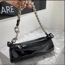 Western Pacific Saturn middle ancient bag female 2023 new designer bag style heavy industry thick chain handbag shoulder bag armpit bag cylinder bag Bowling bag