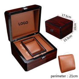 Watch Boxes Cases Wine Red Baking Paint Wooden Wrist Watch Box Bangle Leather Pillow Box Storage Watch Holder Watch Gift Box Wholesale Customized 231129
