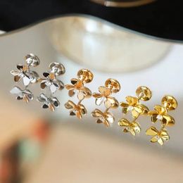 Ear Cuff Classic 925 Sterling Silver Clover Stud Earrings Luxury High End Ladies Banquet Fashion Brand Jewelry Party Accessories 231129