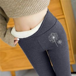 Women's Pants Winter Thicken Warm Leggings Women Lambwool Fleece Lined Velvet High Waist Plush Thermal Leggins Pantalones De Mujer