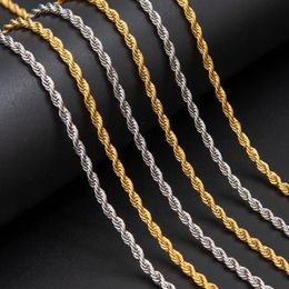 2 3 6mm Rope Chain 316L Stainless Steel Cool Mens Polishing Biker Necklace Chains2050