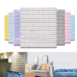 Wall Stickers 110pcs 77cm70cm 3DWall Sticker Solid Color Faux Brick Bedroom Home Decor Waterproof Self Adhesive DIY Living Room Wallpaper 231128