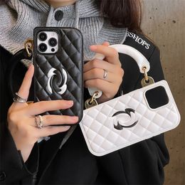 Designer Luxury Phone Case Handle Iphone 15 Pro Max Shell Fall Prevention For 14 Promax 13 12 11 Apple Phone Cover