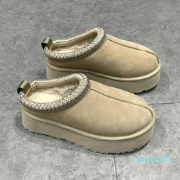 Australia mustard seed fur slippers classic ultra mini snow boots women winter sheepskin suede warm slip-on shoes black grey