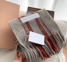 Cashmere scarf for men and women Blanket type Coloured Chequered tassels