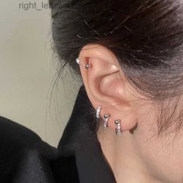 Stud 2pcs New Style Stainless Steel Ear Piercing Cz Stud Earrings For Women Irregular Cartilage Helix Screw Back Earring Girl Jewelry YQ231128