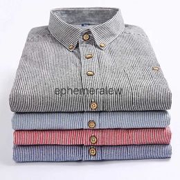 Men's Casual Shirts 100 Cotton Long Sleeve Shirt for Men Oxford Single Poet Pure Color Plaid Striped Slim Fitephemeralew