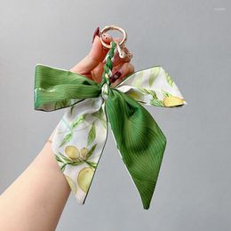 Keychains Fashion Bow Silk Scarf Key Chain Charms Bag Pendants Couple Gift Phone Charm Car Keychain Keyring Accessories Gifts