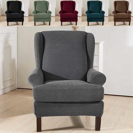 Sloping Arm King Back Chair Cover Elastic Armchair Wingback Chair Wing Back Chair Cover Stretch Protector SlipCover Protector Y200253u