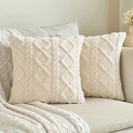 CushionDecorative Pillow Short Fleece Cushion Cover Plush Fuzzy for Living Room Sofa 45x45cm Decorative Home Decor Pillowcase 231128