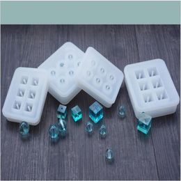 New Transparent Rectangle Silicone Bead Mould Square Ball 6 Holes DIY Jewellery Mould resin Moulds for jewelry291e