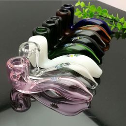 Smoking Pipes Aeecssories Glass Hookahs Bongs Colored curved glass pipe with label