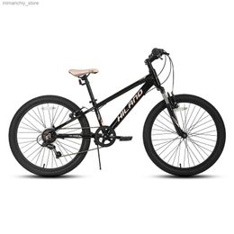 Bikes Hiland 20/24 Inch Kids Mountain Bike 7-Speed for Youth with Aluminum Alloy Frame Suspension Fork Commuter City Bicyc Q231129