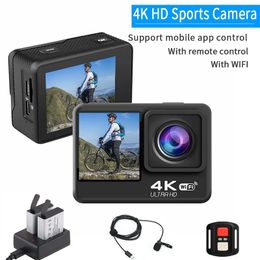 Sports Action Video Cameras HD 4k/30 fps 4K30fps Action Camera 2.0 Inch Screen WIFI Remote View Machine Outdoor Cycling And Diving Mini Camera DV 231128