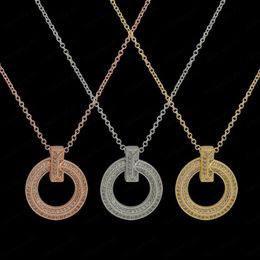 Luxury circle full diamond pendant necklace designer C-shaped half diamond earrings stainless steel couple Christmas gift with ori310S