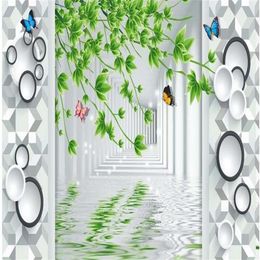 Wall Panel Wallpaper 3D background wall leaves TV Backdrop Bedroom Po Wall Paper 3D280n