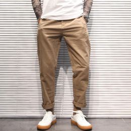 Men's Pants Spring Brief Retro Heavyweight Cargo Trousers Smart Casual Straight Fashion Oversize Loose Woven Clothes