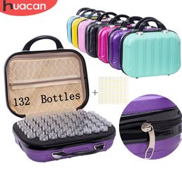 Stitch HUACAN New 132 Bottles Diamond Painting Storage Box Tool Diamond Embroidery Accessories Hand Bag Zipper Container