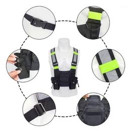 Backpack Reflective Men Women Fashion Nylon Chest Rig Bag Black Vest Hip Hop Streetwear Waist Pack Functional Tactical Vests 4 Col304D