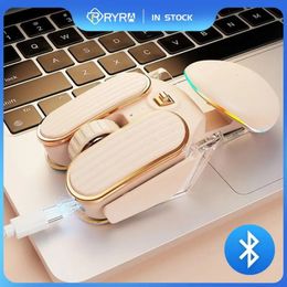 Keyboard Mouse Combos RYRA Rechargeable RGB Bluetooth 2 4G BT Dual Modes Wireless PC Gamer Ergonomic Silent Mice For Macbook Laptop Gift 231128