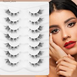 False Eyelashes MAGEFY 7 Pairs Pack Eyelashes Extensions Sexy Cat Eye Half Lashes Natural Look Wispy Fluffy Eyelashes Eye Angel Faux Mink Lashes Q231129