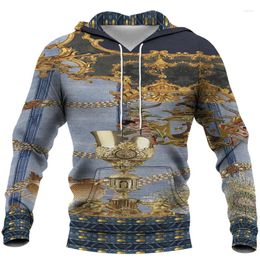 Men's Hoodies Retro Ethnic Minorities Style Hoodie Women Harajuku Hooded Sweatshirt Oversized Casual Sportwear Clothing Pullover Size S-6XL