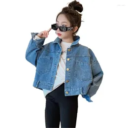 Jackets MODX Denim Fashion Button Design Loose Casual Coats For Kids Spring 10 12 Years Children's Clothing Teens Outerwear