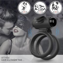 Bath Accessory Set Male-Vibrating Cock Ring Couple Sharing Vibrating Plaything Battery Model175K