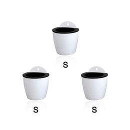 3 Pack Elegant White Plastic Self Watering Wall Planter Hanging Planter White Flower pot For Home Decoration-Small345x