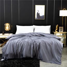 Bedding sets Natural Mulberry Silk Duvet Cover Solid Color Quilt Cover Single Double King Size Comforter Cover 231129