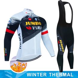 Cycling Jersey Sets Sports Clothing Men Set Jumbo Visma Uniform Men's Jacket Winter Man Bike Fleece Mtb Male Clothes Suit Cos255F