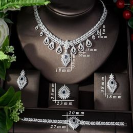 Necklace Earrings Set Fashion Shinning Cubic Zirconia And Jewelry Dubai For Women Parrure Bijoux Femme N-1097