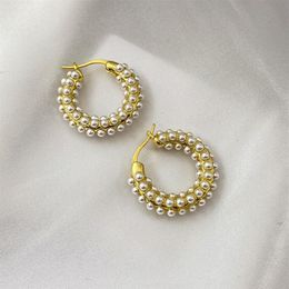 Retro Fashion Wild Pearl Earrings Stud High-End Gold-Plated Winter Models Trend Niche Design Ins Jewellery Accessories3026