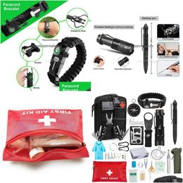 Backpacking Packs Outdoor Survival Kit Professional Ifak Bag Emergency Tools Gears For Cam Hiking With Personal First Aid Drop Deliv Dhpyx