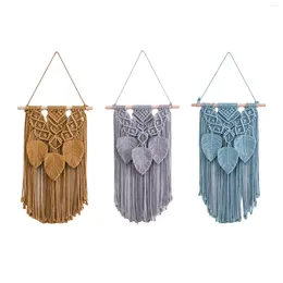 Tapestries Leaves Tassels Macrame Wall Hanging Tapestry Modern Handmade Woven For Living Room Party Apartment Dorm Birthday Gift